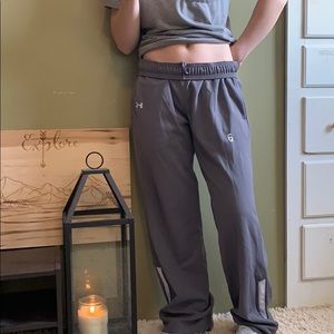 Grey UnderArmor sweats w/ zippers
